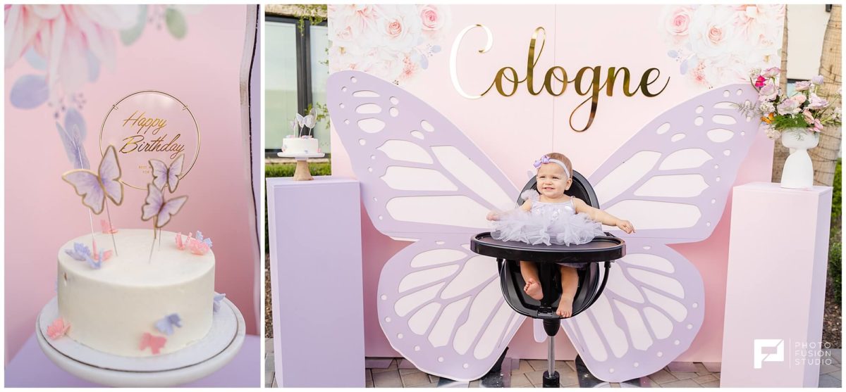 Scottsdale Birthday Party, Butterfly Birthday Cake, Cake Smash Session, 